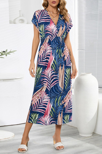 Elegant Floral Frenulum Backless A Line Dresses