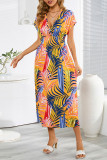 Elegant Floral Frenulum Backless A Line Dresses