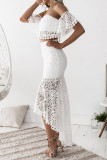 Sexy Elegant Off the Shoulder Short Sleeve Two Pieces