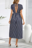 Elegant Floral Frenulum Backless A Line Dresses