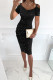 Celebrities Elegant Solid Sequined U Neck Evening Dress Dresses