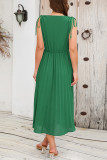 Sexy Elegant Solid Frenulum Fold V Neck Pleated Dresses