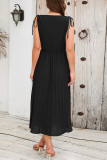 Sexy Elegant Solid Frenulum Fold V Neck Pleated Dresses