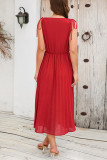 Sexy Elegant Solid Frenulum Fold V Neck Pleated Dresses