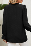 Work Daily Solid Buckle V Neck Tops