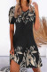 Casual Floral Patchwork O Neck A Line Dresses
