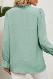 Work Daily Solid Buckle V Neck Tops