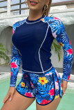 Casual Vacation Print Frenulum Swimwears