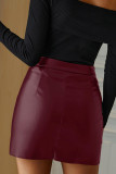 Work Celebrities Solid Asymmetrical Regular Mid Waist Type A Solid Color Bottoms