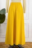 Casual Simplicity Solid Pocket Loose High Waist Type A Solid Color Bottoms