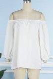 Casual Simplicity Solid Solid Color Off the Shoulder Tops