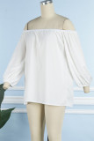 Casual Simplicity Solid Solid Color Off the Shoulder Tops