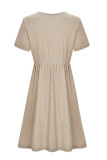 Casual Solid Patchwork O Neck A Line Dresses