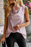 Casual Sweet Solid Patchwork Scarf Collar Tops
