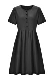 Casual Solid Patchwork O Neck A Line Dresses
