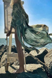 Casual Vacation Print Patchwork Cardigan Swimwears Cover Up