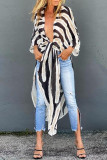 Casual Vacation Print Patchwork Cardigan Swimwears Cover Up