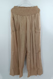Casual Simplicity Solid Solid Color Loose Wide Leg Solid Color Bottoms