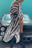 Casual Vacation Print Patchwork Cardigan Swimwears Cover Up