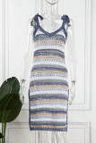 Sweet Elegant Color Block Bandage V Neck Sling Dress Dresses