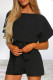 Casual Simplicity Solid Frenulum O Neck Loose Rompers