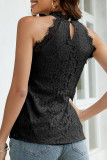 Sweet Elegant Solid Lace Hollowed Out Half A Turtleneck Tops