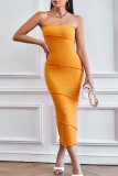 Sexy Elegant Solid Asymmetrical Off the Shoulder Wrapped Skirt Dresses