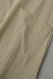 Casual Simplicity Solid Pocket O Neck Short Sleeve Dress
