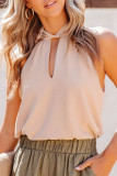 Sexy Street Solid Frenulum Halter Tops
