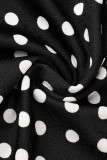 Celebrities Elegant Print Patchwork O Neck A Line Short Sleeve Dress