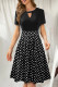 Celebrities Elegant Print Patchwork O Neck A Line Short Sleeve Dress