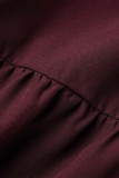Sweet Simplicity Solid Flounce One Step Skirt Short Sleeve Dress