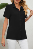 Casual Work Solid Turndown Collar Tops