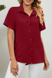 Casual Work Solid Turndown Collar Tops