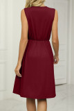 Casual Street Solid Pocket V Neck A Line Dresses