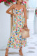 Elegant Vacation Floral Frenulum Backless V Neck Sling Dress Dresses