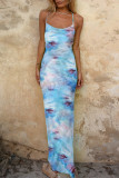 Sexy Casual Tie Dye V Neck Printed Dress Dresses