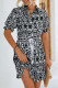 Sweet National Totem Bandage POLO collar A Line Short Sleeve Dress