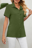 Casual Work Solid Turndown Collar Tops