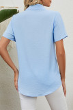 Casual Work Solid Turndown Collar Tops