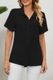 Casual Work Solid Turndown Collar Tops