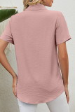 Casual Work Solid Turndown Collar Tops