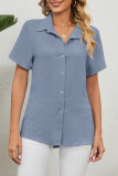 Casual Work Solid Turndown Collar Tops
