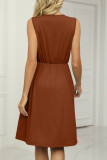 Casual Street Solid Pocket V Neck A Line Dresses