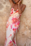 Sexy Casual Tie Dye V Neck Printed Dress Dresses