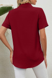 Casual Work Solid Turndown Collar Tops
