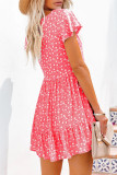 Sweet Elegant Print V Neck Princess Dresses