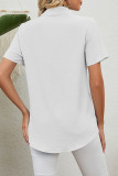 Casual Work Solid Turndown Collar Tops