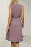Casual Street Solid Pocket V Neck A Line Dresses