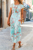 Casual National Totem Patchwork O Neck A Line Dresses